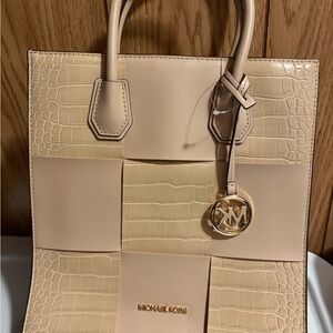 Michael Kors Croc-Embossed Tan Tote